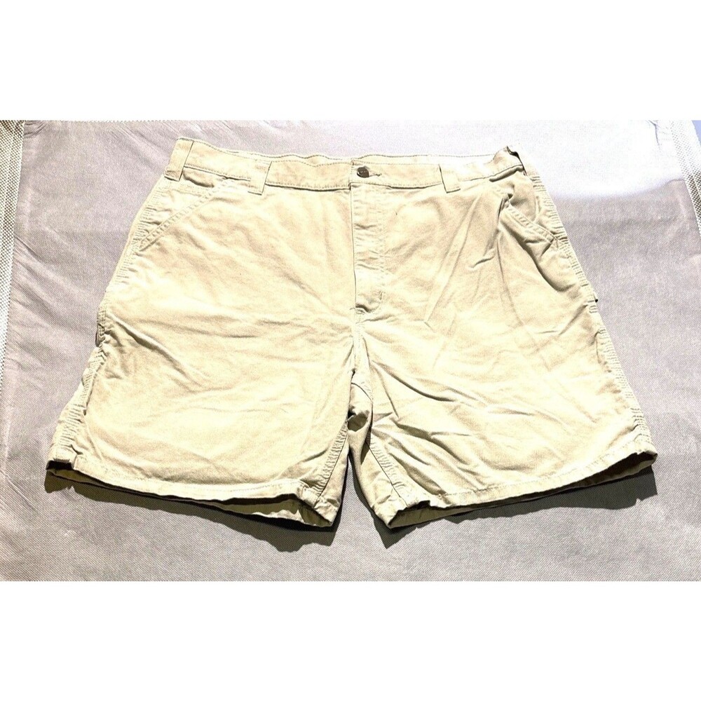 Carhartt Mens Tan Cotton Original Fit Work Shorts Size 38 With Back Pockets